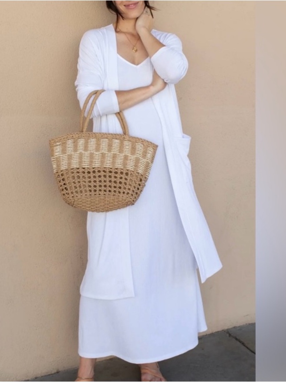 NEW CARLY JEAN LOS ANGELES CJLA CJ’s Favorite Ribbed Cardigan White Large